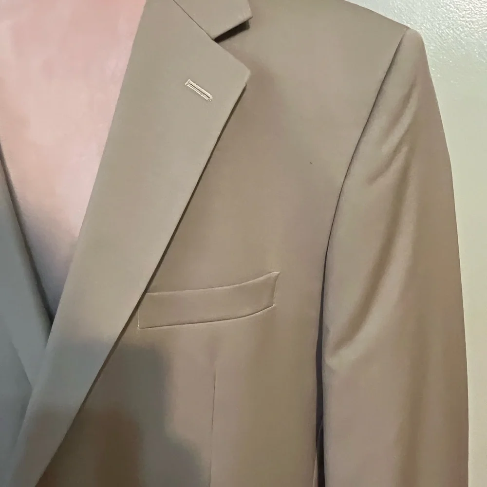 Charneys Arthur 100% Wool Carelli Fabric Men's Tan Blazer Size 46L NWT